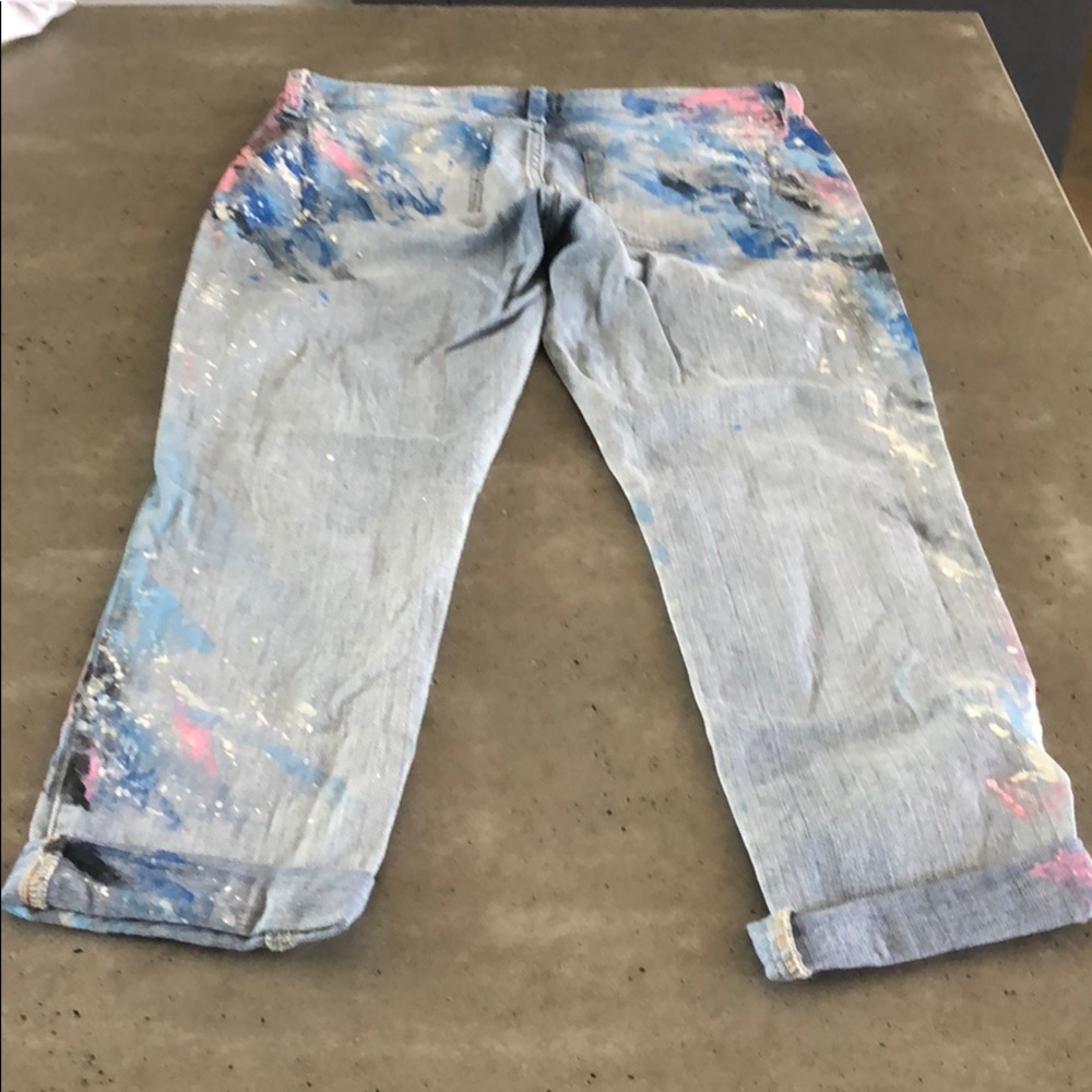 Unique Hand painted guess boyfriend jeans size 27 - Picture 3 of 10
